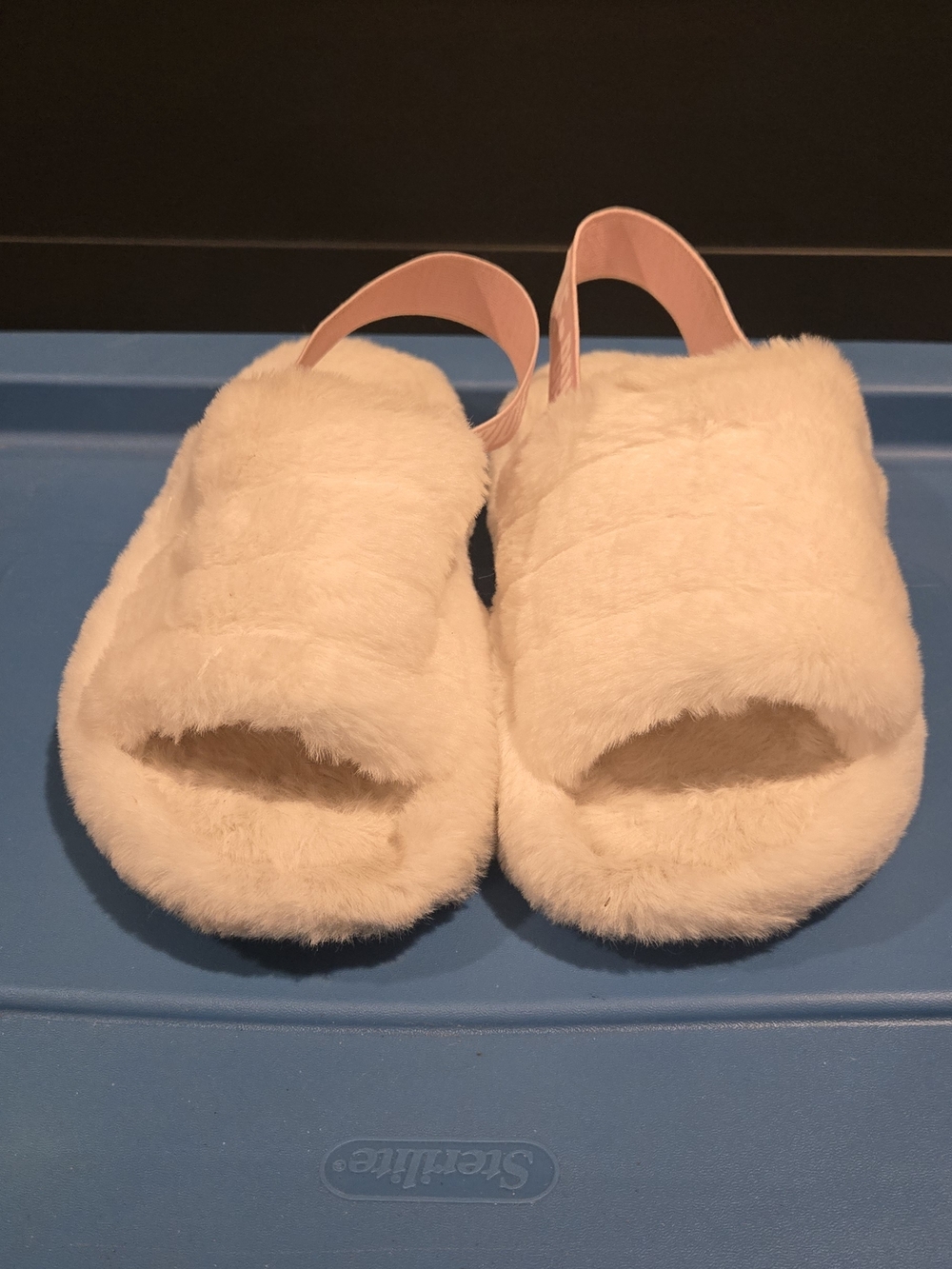 Fuzzy BRIDE Slippers With Pink Strap  S/m  Size 8